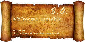 Bánoczki Oszlár névjegykártya